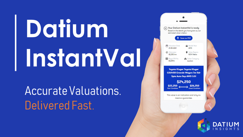 Sign up for Datium InstantVal for accurate and instant valuation of your car